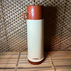 1970's Vintage Thermos King Seely Large Cream and Brown